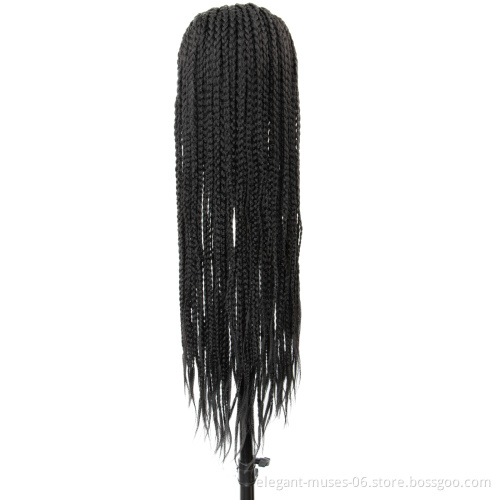 Daily Wear 30 Inch Synthetic Straight Box Braids Cosplay Wig for Black Women Synthetic Twist Braids Hair Braided Lacefront Wigs